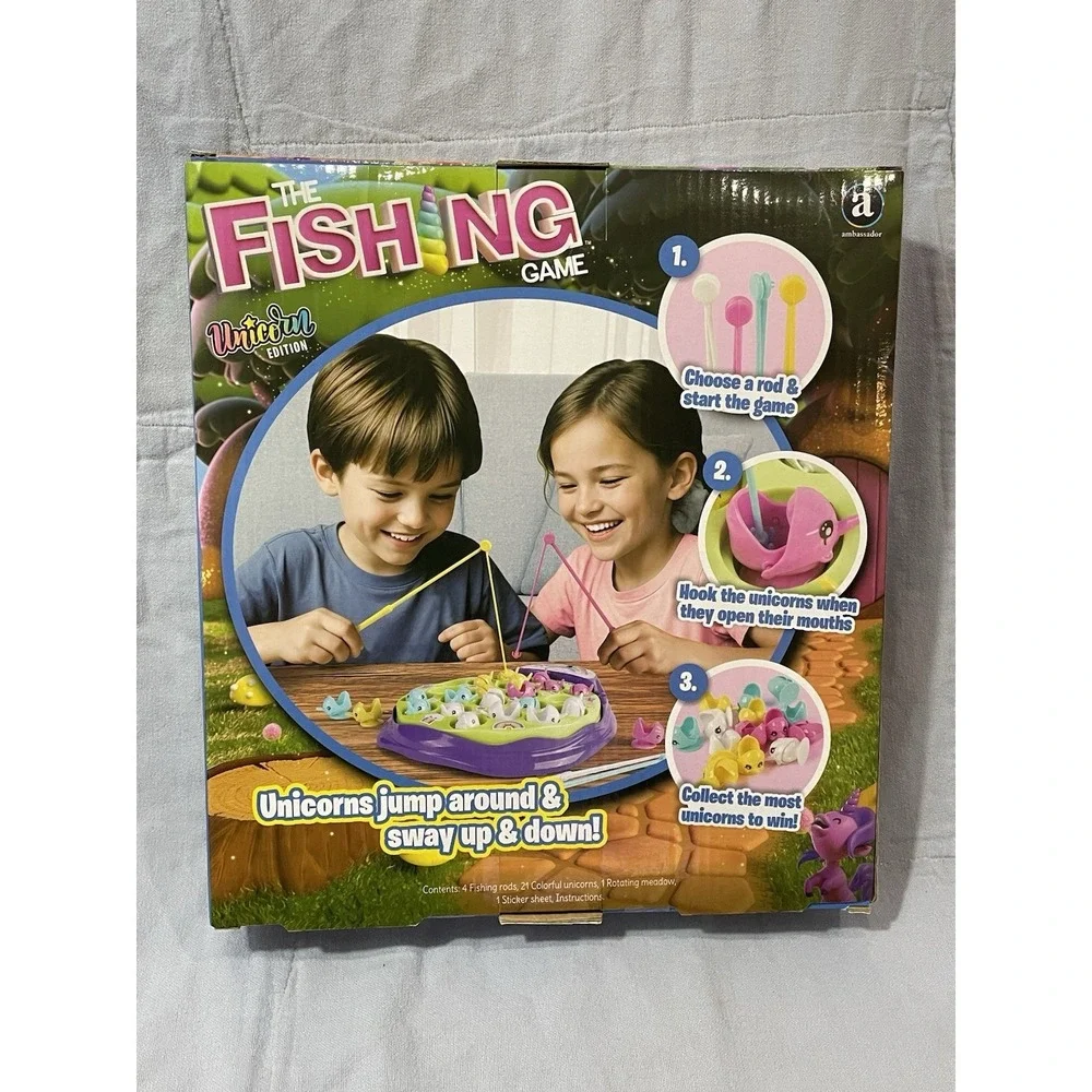 NEW Ambassador Games The Fishing Game – Unicorn Edition – Animated Catching Game
